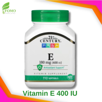 ราคา Exp05 2025 21st Century Vitamin E 180 mg 400 IU วิตามินอี 110 Softgels (6450446429)