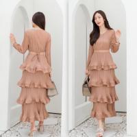 ราคา ชุดเดรสอัดพลีท อัดพลีทออกงาน ชุดเดรสพลีท แม็กซี่เดรสตัวยาว แพทเทิร์นอัดพลีทเข้าเคิร์ฟ ทรงสวย Premium งานคุณภาพ (16216247340)