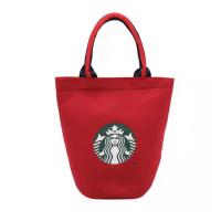 ราคา Starbucks Tote Bag Round Canvas กระเป๋าโท้ทสุภาพสตรี ขนาดกว้าง27Xยาว17Xสูง27cm (19624077292)
