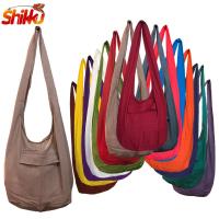 ราคา 2ใบ 250บาท กระเป๋าย่ามสะพายสีพื้น กระเป๋าย่าม ผ้าพื้นเมือง สามารถสะพายข้าง และ พาดลำตัว ลายนากา สไตล์โบฮีเมียน ของฝากประเทศไทย (1362778967)