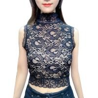 ราคา เสื้อลูกไม้แขนกุดคอปกถอดได้ลายดอกนกยูงสำหรับผู้หญิงเสื้อครึ่งตัวคอเต่าสีทึบเสื้อท่อนบนแบบสวมหัวลายดอกเล็ก (16983386487)