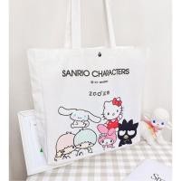 ราคา L พร้อมส่งจากร้านไทย มี 2 ลายให้เลือก ลิขสิทธิ์แท้ Sanrio กระเป๋าผ้าคิตตี้และผองเพื่อน กระเป๋ารักษ์โลก น้ำหนักเบา (21350713112)