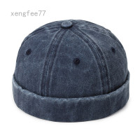 ราคา ผู้ชายผู้หญิง Brimless หมวก Beanie หมวกกะลาสีVintage Denim Street Dance Hat (15449000562)