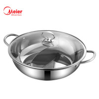 ราคา Meier หม้อชาบู 2 ช่อง พร้อมฝาแก้ว 28cm 32cm หม้อชาบู หม้อ2ช่อง หม้อสุกี้ หม้อสแตนเลส หม้อต้ม หม้อ (21345477088)