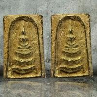 ราคา พระสมเด็จพิมพ์ ขาสิงห์ 2 หน้า เนื้อกะไหลทอง ส่งตามรูป ก1023 (21400486627)
