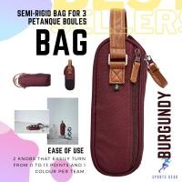 ราคา KOODZA กระเป๋าใส่ลูกเปตอง กระเป๋าแบบกึ่งแข็งสำหรับใส่ลูก เปตอง 3 ลูก Semi Rigid Bag For 3 Petanque Boules BURGUNDY Petanque Boules ลูกเปตองของแท้ ลูกเปตอง (15835525349)