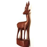 ราคา ไม้แกะสลักรูปกวาง Impala เป็น ละมั่งแอฟริกาขนาดใหญ่ สีนำ้ตาล เขาโค้งยาวบิดเป็นเกลียว งานแกะสลักไม้อันงดงาม สมส่วน เหมาะประดับห้อง เป็นของขวัญ หรือของสะสม (20896134206)