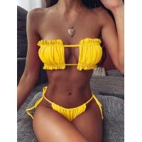 ราคา บิกินี่ สีดํา ทูพีช บราบิกินี่ bikini เสื้อโชว์หลัง ผูกคอ 0177 (21419837087)
