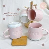 ราคา แก้วมัค สีชมพู ลาย LOVE วาเลนไทน์ (21405930738)