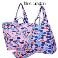 ราคา The Dragon bag กระเป๋าลายมังกร หิ้วเสริมโฉลกสำหรับปีมังกร 2 สี ดำและชมพู แถมฟรีรองก้น (21405987575)