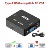 ราคา Mini HDMI To VGA Adapter สำหรับ PS3 XBOX TV Box PC แล็ปท็อปโปรเจคเตอร์ HDTV DVD 1080P HD VGA Video Converter Box (21170683709)