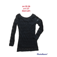 ราคา เสื้อลูกไม้สีดำ เสื้อผ้ามือสองราคาถูก (16544020826)