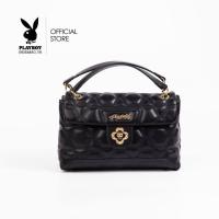 ราคา Playboy กระเป๋าสะพายข้างผู้หญิง ลิขสิทธิ์แท้ รุ่นST B241PB555 ดีไซน์เย็บนวมฝาใส่ลูกบิดดอกไม้สายโซ่รูด มี3สี ชมพู ดำ แดง สีลิมิเต็ด (21408651480)