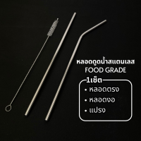 ราคา หลอดสแตนเลส หลอดแก้วYeti 1เซ็ตมี หลอด2อัน หลอดตรง หลอดงอ เเถมแปรงทำความสะอาด (21298972157)