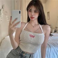 ราคา P 065 เสื้อกล้าม เสื้อสายเดี่ยวไหมพรม ดีเทลแต่งสายโซ่ห้อยคอ สีน่ารักมาก (16312362949)