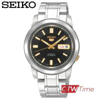 ราคา Seiko 5 Automatic นาฬิกาผู้ชาย สายสแตนเลส รุ่น SNKK17K1 สีเงิน หน้าปัดดำ (360916919)