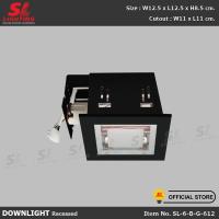 ราคา SL LIGHTING โคมไฟดาวน์ไลท์ E27 แบบฝังฝ้า ฐานทรงสี่เหลี่ยม ขอบสีดำ สีเงิน สีขาว รุ่น SL 6 612 613 (8465369907)