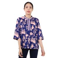 ราคา ITOKIN เสื้อคอจีนพิมพ์ลาย แต่งลูกไม้ W5B085 (20484301158)