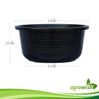 ราคา กระถางต้นไม้พลาสติก กระถางต้นไม้ กระทางต้นไม้ ชามเตี้ย สีดำ ทรงเตี้ย 7นิ้ว 50 ใบ (21363308422)