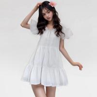 ราคา Closet Crush Mini dress with doll sleeves and puff layer White มินิเดรสแขนตุ๊กตาแต่งระบาย (21352472751)