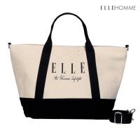 ราคา ELLE HOMME BAG กระเป๋าช้อปปิ้ง ผ้าแคนวาส เสริมสายสายสะพายข้างใบใหญ่ H8H004 (21379228276)