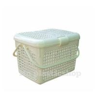 ราคา ตะกร้าพลาสติก ตะกร้าใส่ของเตรียมคลอด ตะกร้าใส่น้องแมว ตะกร้าใส่น้องหมา No 3 (21348995458)