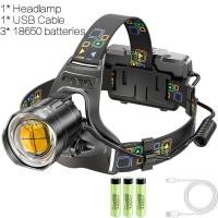 ราคา ไฟฉายคาดศีรษะ LED ชาร์จไฟได้ USB XHP70สูงไฟฉายสำหรับกลางแจ้งกันน้ำล่าสัตว์ไฟฉายตั้งแคมป์ (21170340857)