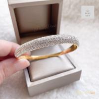 ราคา กำไลข้อมือเพชรแถวฝังจิกเพชรครึ่งวงกำไล รอบวง19cm (21398759007)