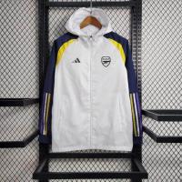 ราคา Arsenal white coat windbreaker 23 24 hooded training suit long sleeved pre match sports jacket windproof football uniform (20827050234)