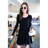 ราคา NEW Dress เดรสไหมพรมผ้ายืด เดรสแขนยาว เดรสเข้ารูป เดรสเกาหลี (13909742008)