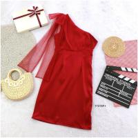 ราคา 16 19 ชุดออกงาน เดรสสั้นแต่งผ้าตาข่าย โบว์ไหล่ ชุดราตรี เดรสสาวอวบ สาวอวบ มีไซส์เล็ก ไซส์ใหญ่ ตะข่าย (18224462939)