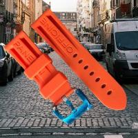 ราคา สายนาฬิกา แบบสายยางซิลิโคน สีส้ม ปลายสายแบบเข็มขัด สำหรับ Panerai (14629874246)