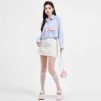 ราคา Closet Crush Lemonade เสื้อเชิ้ตลายทางสีฟ้า (21391105393)