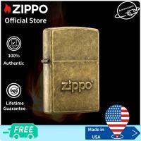 ราคา Zippo Antique Brass Windproof Pocket Lighter Stamped With Zippo Logo Zippo 28994ทองเหลืองโบราณ ไฟแช็กไม่มีเชื้อเพลิงภายใน (12180102827)