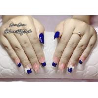 ราคา เล็บเจบ เล็บปลอม ติดอะไหล่น่ารัก สีน้ำเงินขับผิว แถมฟรีกาว ตะไบ (21376398641)