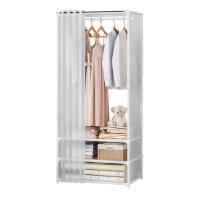 ราคา ราวแขวนเสื้อผ้า ราวตากผ้า ตู้เสื้อผ้า coatrack พร้อมม่านคลุม กันฝุ่น ปราศจากแมลง แขวนผ้าได้เยอะ มีชั้นวางด้านล่าง รับน้ำหนักได้ดี Thejoyful (21198992729)