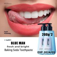 ราคา BLUE MAN Baking Soda Fresh Whitening Toothpaste 200g 2 Press toothpaste (15937595288)