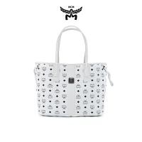 ราคา MCM กระเป๋าช้อปปิ้งสองด้านแบบพกพาขนาดกลางสีขาวสำหรับผู้หญิงกระเป๋าโท้ท MWPCSVI01WT001 (21353102661)