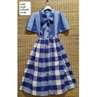 ราคา เดรสผ้าขาวม้าทอมือ ชุดผ้าขาวม้าสไตล์เก๋ ธีมงานชุดผ้าขาวม้า ผ้าขาวม้าทอมือ มัดโบว์คอ (21055486953)