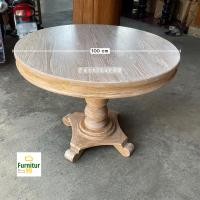 ราคา โต๊ะกลมเรียบไม้สัก 100 ซม โต๊ะกลม ไม้สัก สีเสี้ยนขาวไม้สัก จัดส่งฟรี (20303588750)