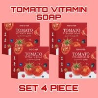 ราคา 4 ก้อน สบู่มะเขือเทศ วิตามินสูตรเข้มข้น สบู่หน้าเด็ก Tomato Vitamin Soap (20899133880)