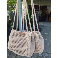 ราคา กระเป๋าถักเชือกร่ม กระเป๋าแฮนด์เมด สีเบจ (21182869004)