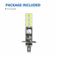 ราคา 1 2 4ชิ้น H1 6000K 6000LM ชุด H1หลอดไฟไฟสูงไฟหน้ารถมอเตอร์ไซค์แบบ LED สีขาว DRL สว่างจ้า H1 12SMD 5050ไฟตัดหมอกไฟขับขี่สำหรับรถยนต์12V (17101579639)