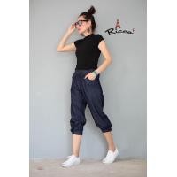 ราคา กางเกงขาจั๊ม 4 ส่วนผ้ายีนส์ฟอก ผ้าดีมากไม่หนาไม่บางใส่สบาย มี3สีให้เลือก ยีนส์เข้ม ยีนส์อ่อน ยีนส์กลาง แต่งขาจั๊ม แต่งเชือก (13313455592)