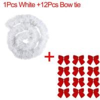 ราคา ริบบิ้นประดับต้นคริสต์มาสพวงมาลัยตกแต่งคริสต์มาสแท่งยาว2เมตรอุปกรณ์งานเลี้ยงคริสต์มาสสีเขียวเข้มสีขาวขนาด3 1ชิ้น (20211079572)