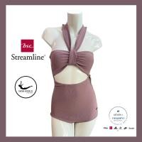 ราคา S M L ชุดว่ายน้ำ BSC Streamline สีชมพูกะปิ ผูกคอด้านหลัง ผ้ายืด (20836401202)