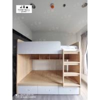 ราคา เตียงสองชั้นไม้ ขนาด 3 5ฟุต พร้อมลิ้นชัก (21405716842)