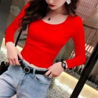 ราคา เสื้อตัวในแบบสั้นสีส้มเสื้อเอวสูงใส่ด้านนอกแขนยาวฤดูร้อนสำหรับผู้หญิงเสื้อยืดเอวลอยเข้ารูปต้นฤดูใบไม้ร่วงสีส้มแบบใหม่แฟชั่น (15869041904)
