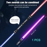 ราคา 2ชิ้นกระพริบดาบเลเซอร์คู่แสงดาบดาบ Kpop lightstick คอสเพลย์ของเล่นอาวุธไฟกระพริบเสียงสำหรับเด็กผู้ชาย (21358337377)