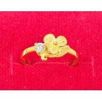 ราคา แหวนครึ่งสลึง ลายดอกไม้ ติดเพชร ไซส์ 54 ทองแท้ 96 5 มือ 1 ลดล้างสต๊อก (21408722632)